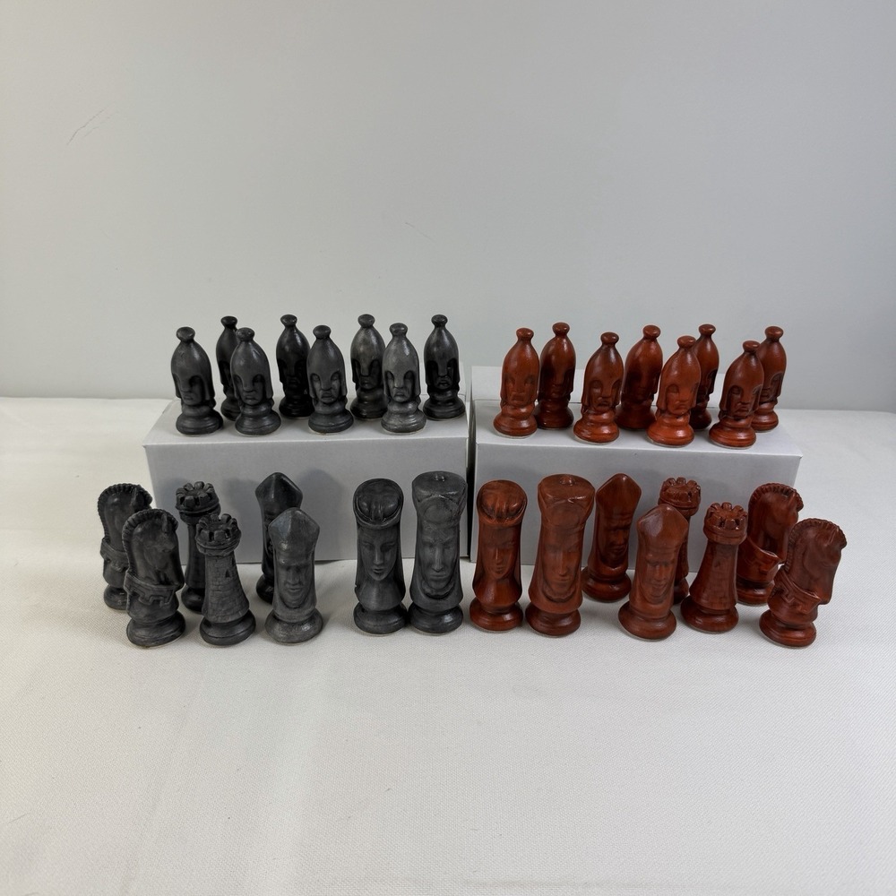 Vintage Duncan Mold Medieval Chess Pieces Complete Set 32 Pieces